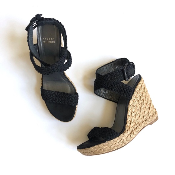 Stuart Weitzman Shoes - Stuart Weitzman Alex wedge sandals in black